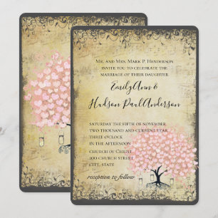 Renaissance Mittelalterliche Hochzeit mit rosafarb Einladung