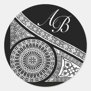 RENAISSANCE MONOGRAM RUNDER AUFKLEBER