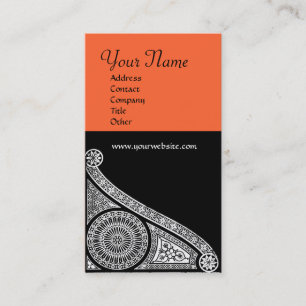 RENAISSANCE MONOGRAMM 3 orange gelb Visitenkarte