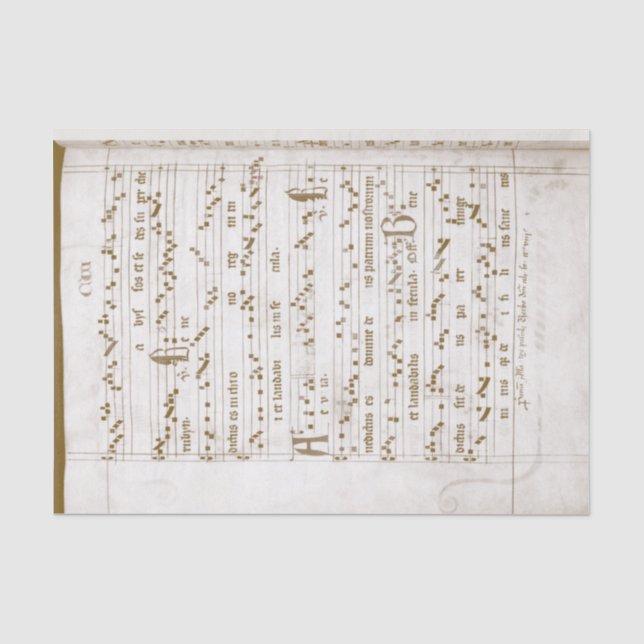 Renaissance-Musik mit handgeschriebener Note am En Seidenpapier (Vorderseite)