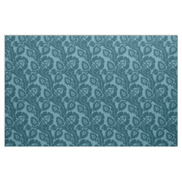 Renaissance Oblique Floral, Peacock Blue Stoff
