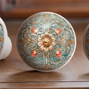 Renaissance Rose Keramik Knoblauch Pull Keramikknauf