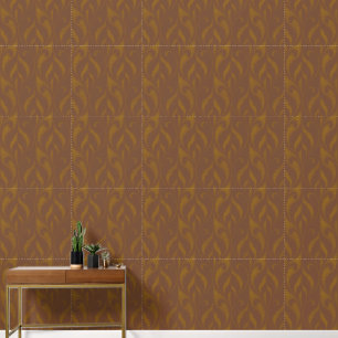Renaissance-Schnörkel in Rostbraun und Gold Tapete