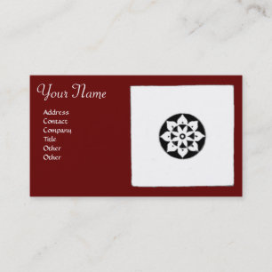 RENAISSANCE Schwarz-weiß Red Geometric Floral Visitenkarte