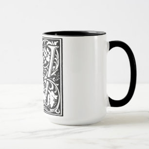 Renaissance-Stil Alphabet Buchstabe W auf Tasse