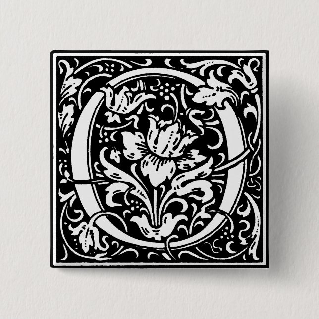 Renaissance Style Alphabet Letter O - Button (Vorderseite)