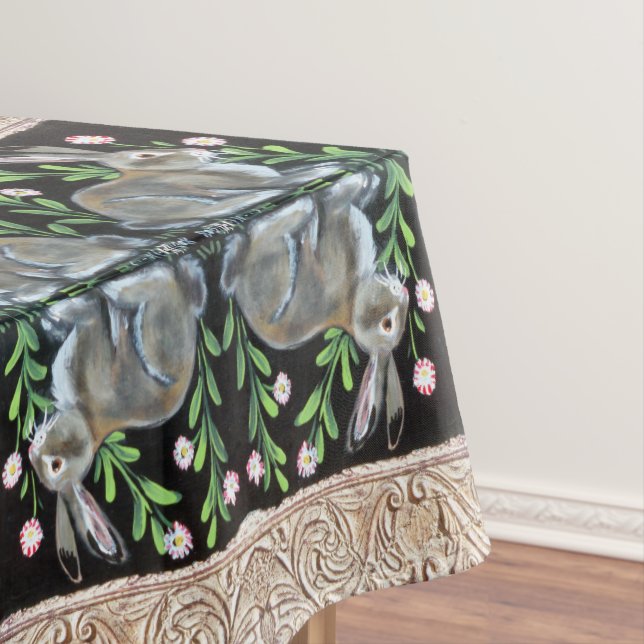 Renaissance Tapestry Kaninchen Blumendekor Extrava Tischdecke (Beispiel)