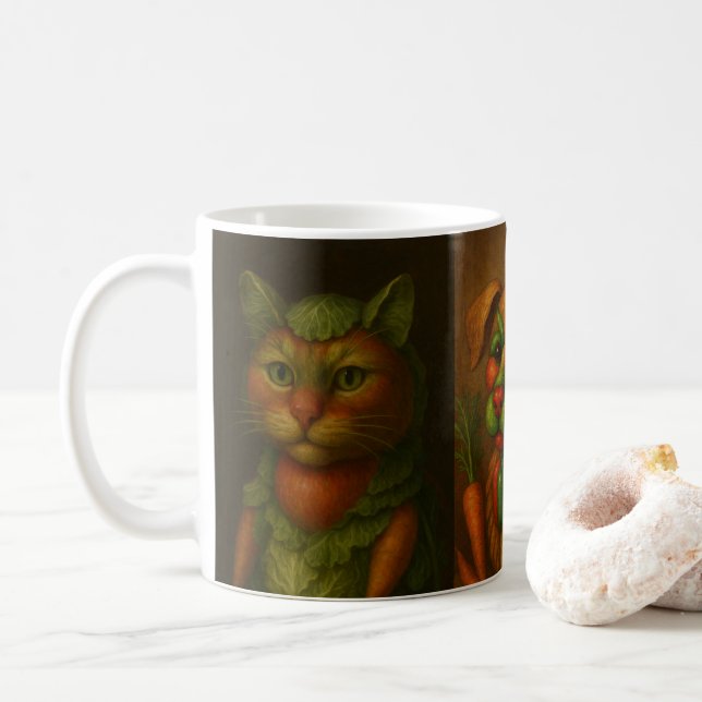 Renaissance-Tierportrait Kaffeetasse (Mit Donut)