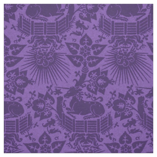 Renaissance Unicorn Garden, Amethyst Stoff (Muster)