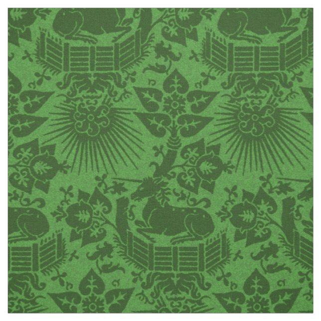 Renaissance Unicorn Garden, Emerald Stoff (Muster)