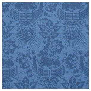 Renaissance Unicorn Garden, Sapphire Blue Stoff