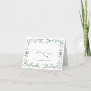 Renaissance Verzierte Blumenfeier Grüne Hochzeit Dankeskarte