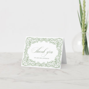 Renaissance Verzierte Blumenfeier Grüne Hochzeit Dankeskarte