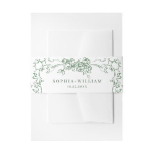 Renaissance Verzierte Blumenfeier Grüne Hochzeit Einladungsbanderole