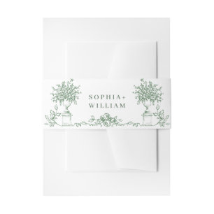 Renaissance Verzierte Blumenfeier Grüne Hochzeit Einladungsbanderole