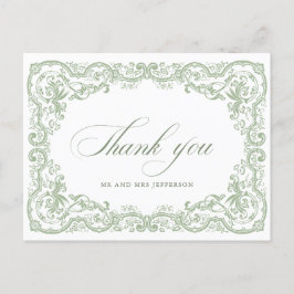 Renaissance Verzierte Blumenfeier Grüne Hochzeit Postkarte