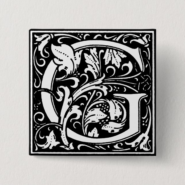 Renaissancestil Alphabet Letter G - Button (Vorderseite)