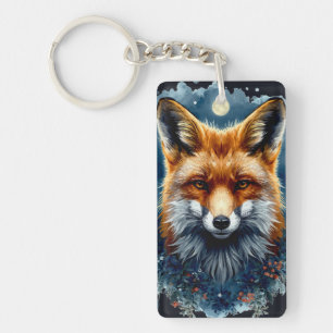 Renard Aesthetic Lune Forestière Aquarelle