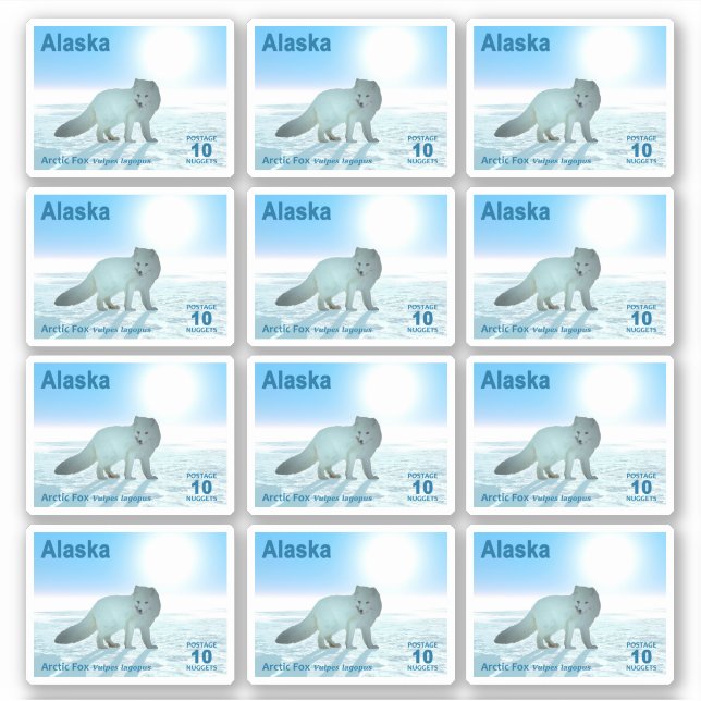 Renard arctique - Autocollant de l'Alaska (Devant)