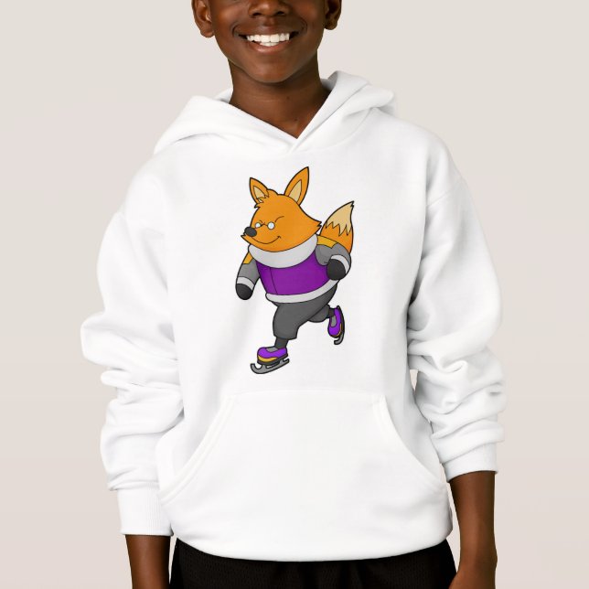 Renard au patinage sur glace avec patins sur glace (Devant)