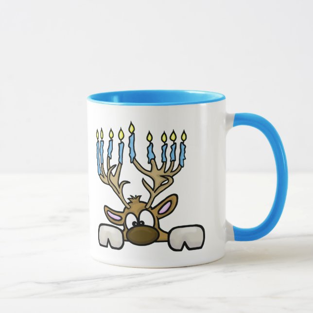 Renard avec Menorah Antlers Chrismukkah Mug (Droite)