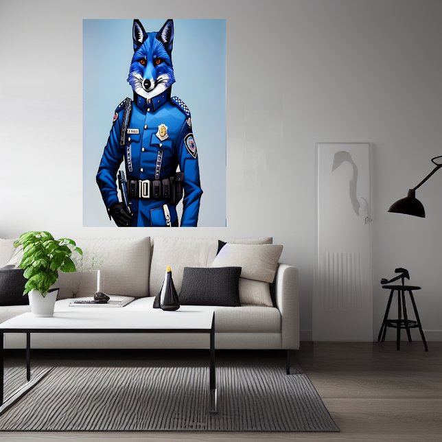 Renard bleu en uniforme | AI Art Poster (Créateur téléchargé)