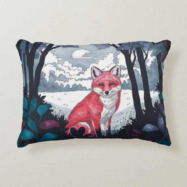 Renard dans le Coussin de l'accent de défrichage (Devant)