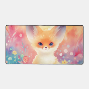 Renard Fennec Fantaisiste Aquarelle Pastel Arc-en-