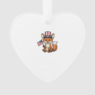 Renard Patriotique Vintage Gravure Chemise Design_