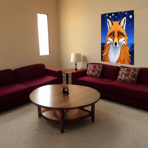 renard rouge beau et adorable   AI Art Poster