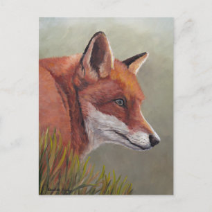Renard rouge dans la carte postale d'art animal en