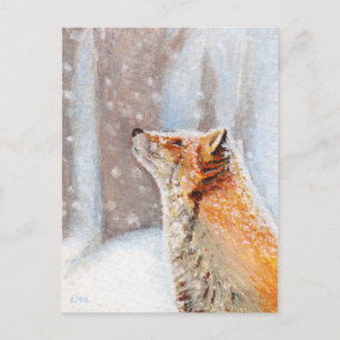 Renard rouge dans la carte postale Peinture de nei
