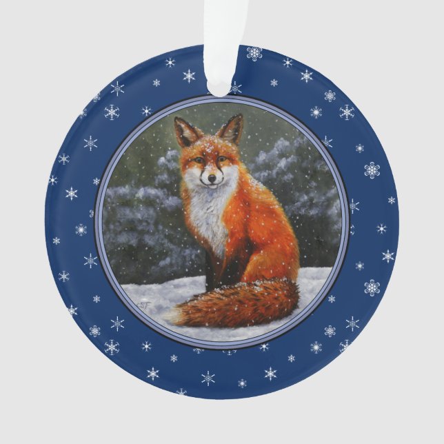 Renard rouge mignon en neige hivernale (devant)