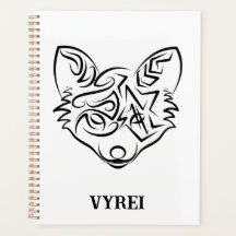 Renard tribal noir et blanc