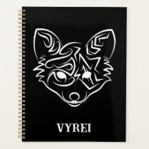 Renard tribal noir et blanc