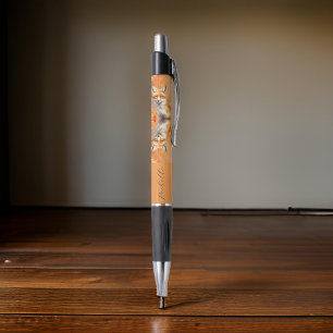 Renard Whimsical - Orange Nom tendance Stylo