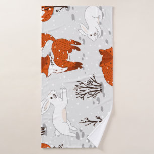 Renards d'hiver Bunny Motif sans couture
