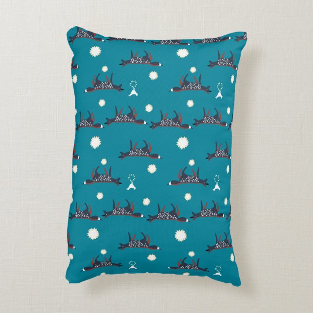 Renards sous la lune dans le coussin de neige (Dos(Vertical))