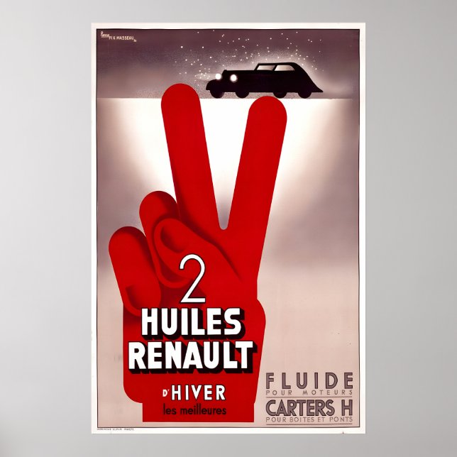 Renault Vintage Auto Poster Öle (Vorne)