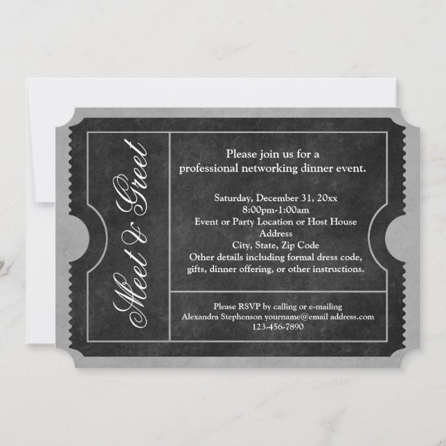 Rencontrez et saluez les invitations aux billets d (Devant)
