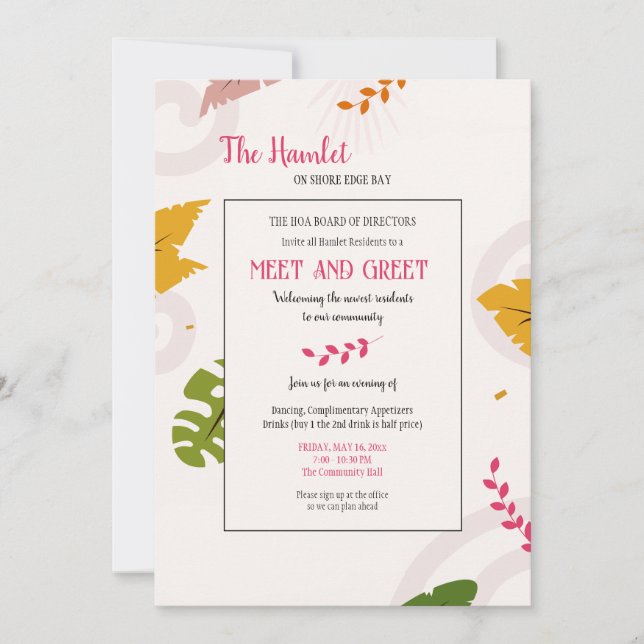 Rencontrez et saluez les invitations condo Coop (Devant)