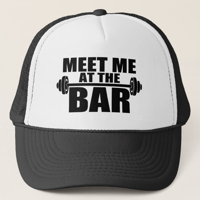 Rencontrez-moi au bar drôle casquette de gym (Devant)