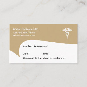Rendez-vous Bureau du médecin Nomination Carte de visite Moder