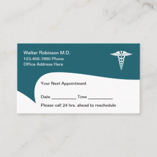 Rendez-vous Bureau du médecin Nomination Carte de visite Moder