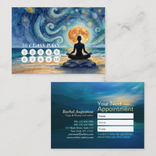 Rendez-vous Carte de cours de yoga méditation ciel nocturne ét