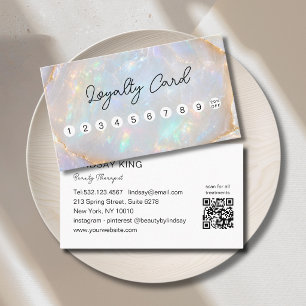 Rendez-vous Carte de Fidélité Code QR 10 Opale Marbre Holograp