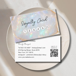 Rendez-vous Carte de fidélité QR Code 5 Opale Marbre Holograph