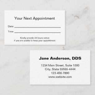 Rendez-vous Carte de rappel pour les dentistes du bureau denta
