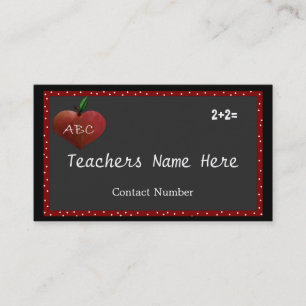 Rendez-vous Carte de visite d'Apple de coeur de professeurs