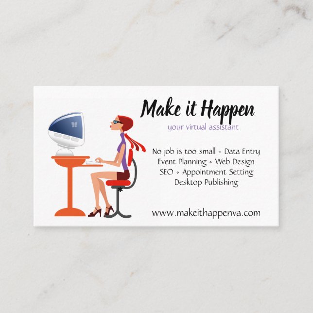 Rendez-vous Carte de visite de l'Assistant virtuel de style ré (Devant)